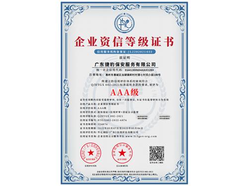 企业资信等级证书